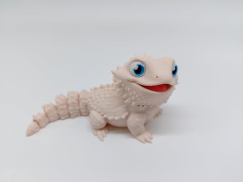 Toypetals 3D Printed Realistic Baby Bearded Dragon, Articulating Limbs Lizard, Movable Tail and Body, Collectible 5" Long, Reptile Figure Toy