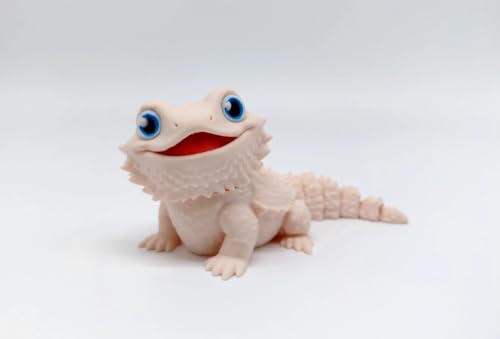Toypetals 3D Printed Realistic Baby Bearded Dragon, Articulating Limbs Lizard, Movable Tail and Body, Collectible 5" Long, Reptile Figure Toy