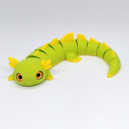 Toypetals Green Articulated Axolotl 3D Printed Fidget