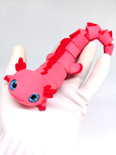 Toypetals Pink Articulated Axolotl 3D Printed Fidget