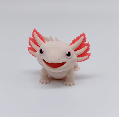 Toypetals 3D Printed Baby Axolotl, Articulating Limbs Lizard, Movable Tail and Body, Collectible Reptile Model, 5" Long, Reptile Figure Toy
