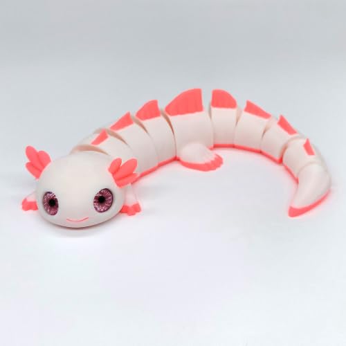 Toypetals White Articulated Axolotl 3D Printed Fidget