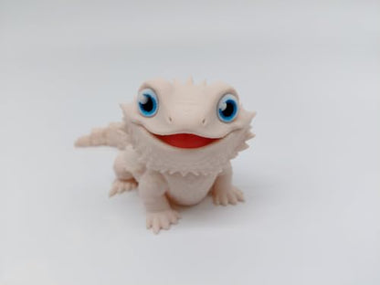 Toypetals 3D Printed Realistic Baby Bearded Dragon, Articulating Limbs Lizard, Movable Tail and Body, Collectible 5" Long, Reptile Figure Toy