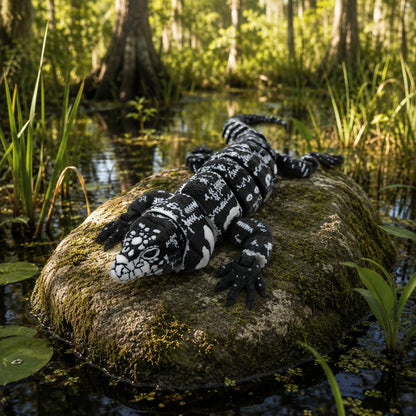 Toypetals 3D Printed Realistic Tegu Lizard, Articulating Limbs, Movable Tail and Body, Moving Jaw, Collectible Reptile Model, 11.5" Long Toy
